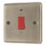 LAP  45A 1-Gang 2-Pole Cooker Switch Antique Brass with LED with Red Inserts