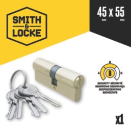 Smith & Locke  6-Pin Cylinder Lock 45-55 (100mm) Brass