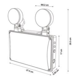 Lexco  Non-Maintained Emergency LED Twin Spotlight White 3W 450lm