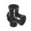 FloPlast  Push-Fit 2-Boss 92.5° Double Socket Access Branch Black 110mm