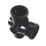FloPlast  Push-Fit 2-Boss 92.5° Double Socket Access Branch Black 110mm