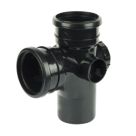 FloPlast  Push-Fit 2-Boss 92.5° Double Socket Access Branch Black 110mm
