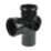 FloPlast  Push-Fit 2-Boss 92.5° Double Socket Access Branch Black 110mm