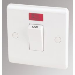 LAP  45A 1-Gang DP Cooker Switch White with Neon