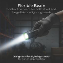 Luceco  Rechargeable LED Torch Black/Green 400lm