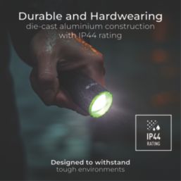 Luceco  Rechargeable LED Torch Black/Green 400lm