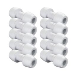 Hep2O  Plastic Push-Fit Equal Keyless Coupler 10mm 10 Pack