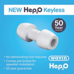 Hep2O  Plastic Push-Fit Equal Keyless Coupler 10mm 10 Pack