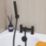 ETAL Juke Matt Black 112mm Deck Mounted Dual Control Manual Shower Mixer Tap