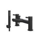 ETAL Juke Matt Black 112mm Deck Mounted Dual Control Manual Shower Mixer Tap