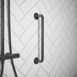 Rothley  Straight Household Steel Grab Rail Pewter 457mm