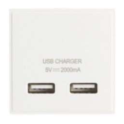 Contactum Media Modular 2.1A 10.5W 2-Outlet Type A USB Socket White