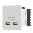 Contactum Media Modular 2.1A 10.5W 2-Outlet Type A USB Socket White