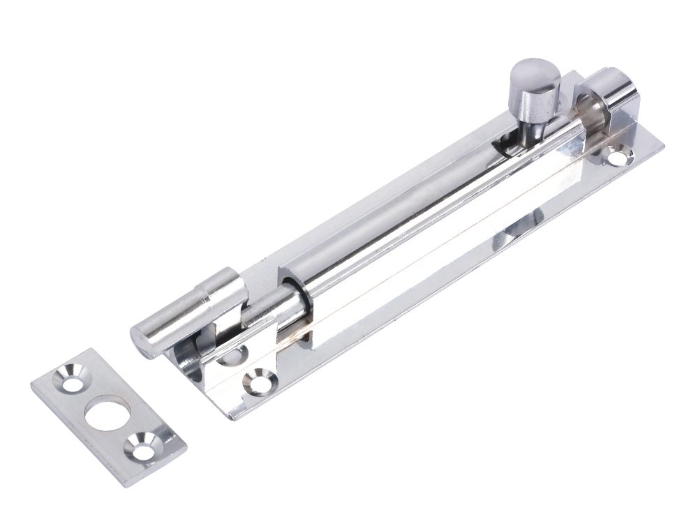 Necked Door Bolt Polished Chrome 102mm Screwfix