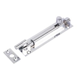 Necked Door Bolt Polished Chrome 102mm