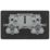 British General Evolve 13A 2-Gang SP Switched Socket Black Chrome  with Black Inserts