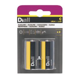 Diall  C 1.5V Alkaline Batteries 2 Pack