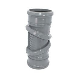 FloPlast  Push-Fit 0-90° Double Socket Adjustable Bend Grey 110mm