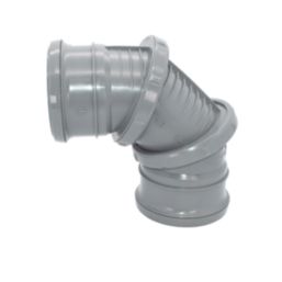 FloPlast  Push-Fit 0-90° Double Socket Adjustable Bend Grey 110mm