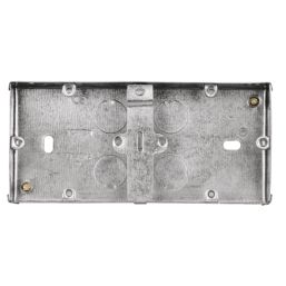 Tower DB166LSF 1 + 1-Gang Galvanised Steel  Knockout Back Box 35mm