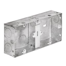 Tower DB166LSF 1 + 1-Gang Galvanised Steel  Knockout Back Box 35mm