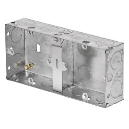 Tower DB166LSF 1 + 1-Gang Galvanised Steel  Knockout Back Box 35mm