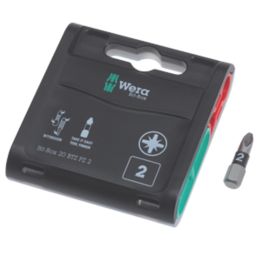 Wera BiTorsion 855/1 1/4" 25mm Hex Shank PZ2 Extra-Tough Bits 20 Pack