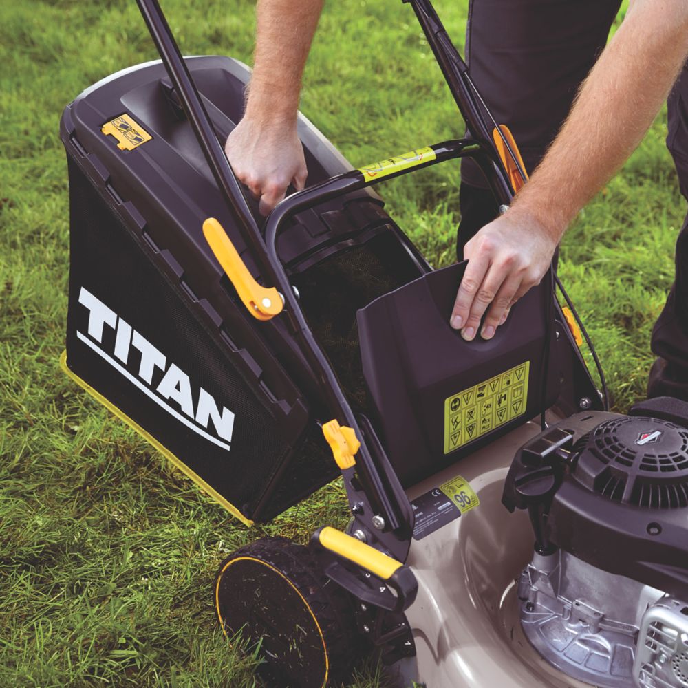 Titan 41cm 125cc Self Propelled Rotary Petrol Lawn Mower Screwfix