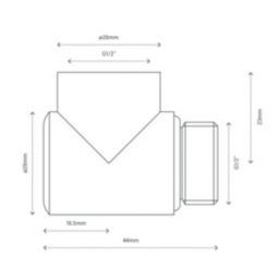 Flomasta  Brass BSP Equal 90° Towel Radiator Elbow 1/2"
