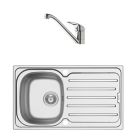 Swirl  1 Bowl Brass Kitchen Sink & Tap Pack 860mm x 500mm