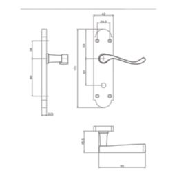 Cooke & Lewis Lulworth Fire Rated WC Lever on Backplate Handle Pair Polished Brass