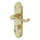 Cooke & Lewis Lulworth Fire Rated WC Lever on Backplate Handle Pair Polished Brass