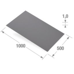 Essentials Smooth Protective Door Plate Steel 500mm x 1000mm x 1mm