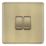 LAP  20A 16AX 2-Gang 2-Way Switch  Antique Brass with Colour-Matched Inserts