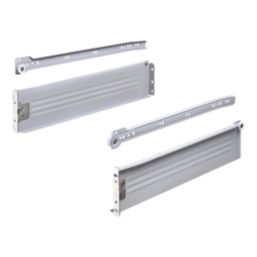 Essentials Silver Side Fix Drawer Runners 450mm 2 Piece Set