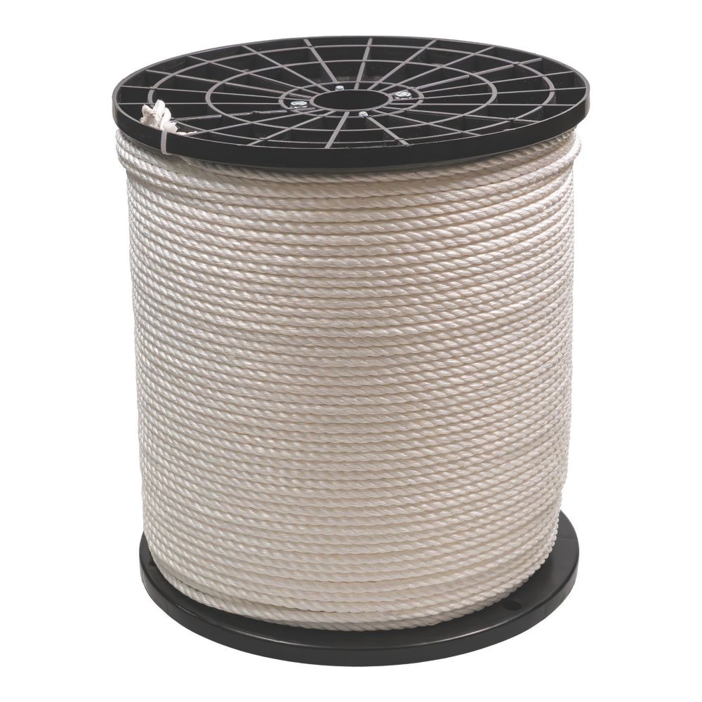 Essentials Twisted Rope White 6mm x 500m - Screwfix