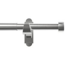 Rothley Brushed Stainless Steel Extendable Curtain Pole w/ Stud Finials 28mm x 125-216cm