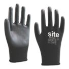 Site SWG420 PU Palm Gloves Black Small