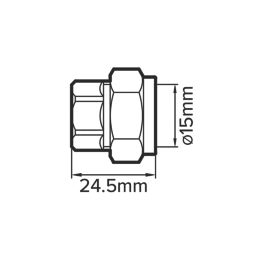 Flomasta  Chrome-Plated Brass Compression Stop End 15mm