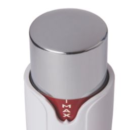 Flomasta  1/2" x 15mm White/Chrome Straight & L/S Modern Thermostatic Radiator Valve & Lockshield