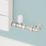 Flomasta  1/2" x 15mm White/Chrome Straight & L/S Modern Thermostatic Radiator Valve & Lockshield