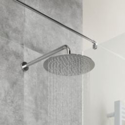 Swirl Slimline Adjustable Round Shower Head Chrome 300mm