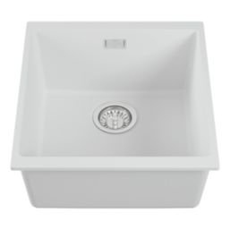 Carysil EN400-WH 1 Bowl Granite Composite Kitchen Sink White 430mm x 460mm