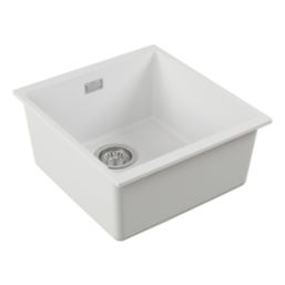 Carysil EN400-WH 1 Bowl Granite Composite Kitchen Sink White 430mm x 460mm