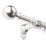 Rothley Brushed Stainless Steel Extendable Curtain Pole w/ Orb Finials 28mm x 71-120cm