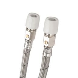 Hep2O Push-Fit Flexible Tap Connectors 15mm x 1/2" x 300mm 2 Pack