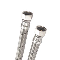 Hep2O Push-Fit Flexible Tap Connectors 15mm x 1/2" x 300mm 2 Pack