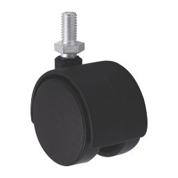 Essentials Twin Wheel Swivel Castors 41mm Black 4 Pack
