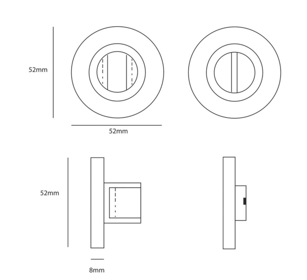 Eclipse Fire Rated Standard WC Thumbturn Set Matt Black 52mm - Screwfix