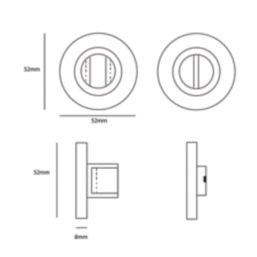 Eclipse  Fire Rated Standard WC Thumbturn Set Matt Black 52mm